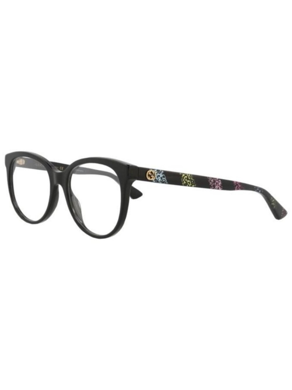 New Gucci Womens Round/Oval Black Multicolor Transparent Fashion Designer Eyegla